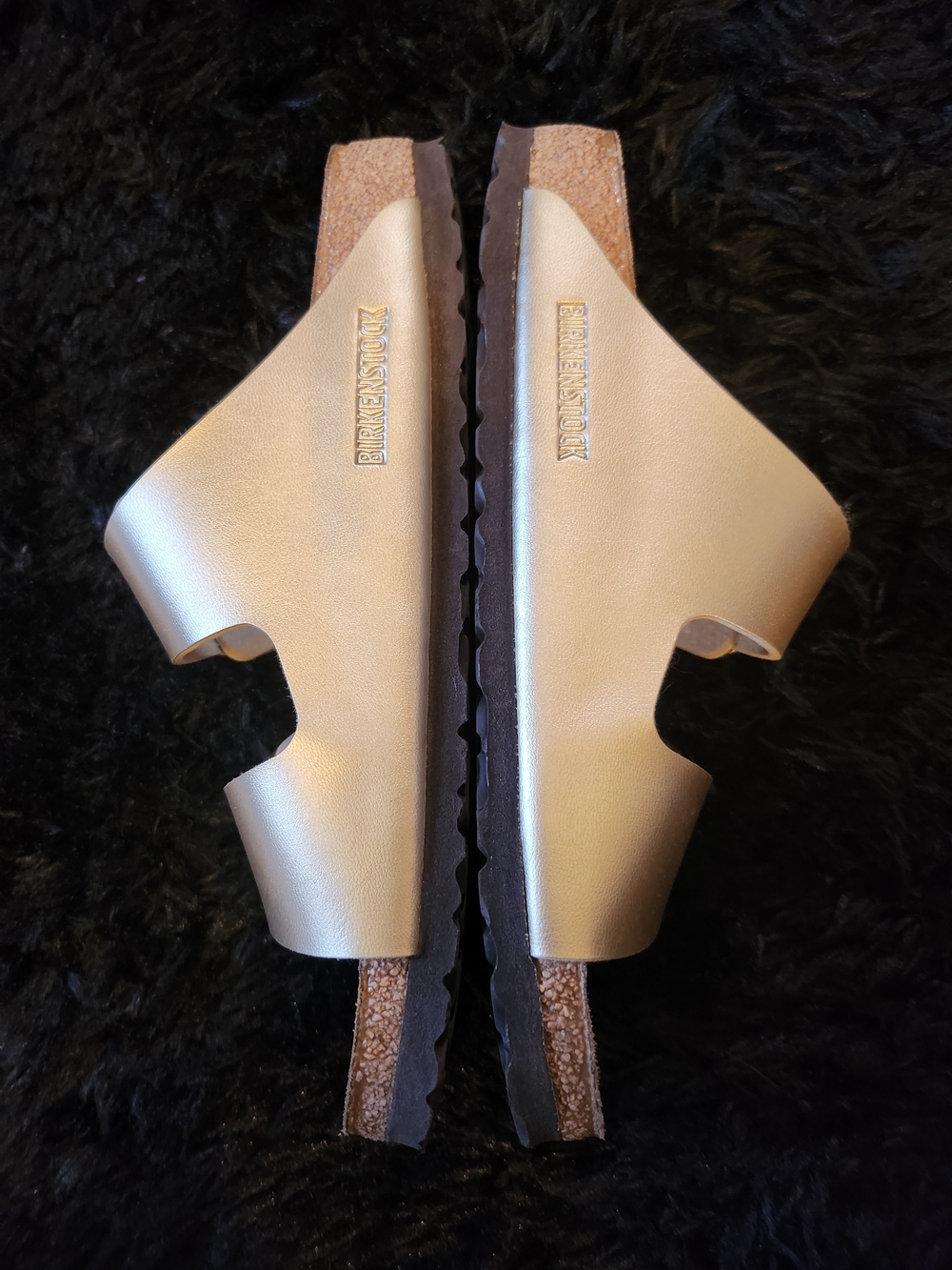 Birkenstock Women’s Two-Strap Metallic Gold Sandals - Picture 4 of 8